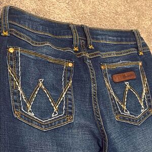 Wrangler Blue Boot Cut Classic Jeans with Thick Stitching